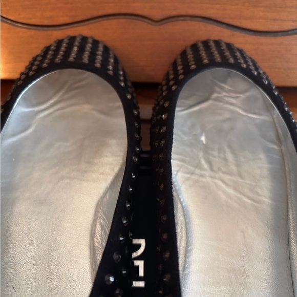 PELLE Glyn Black Suede Flats with Rhinestone Studs - Picture 7 of 9